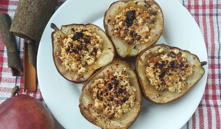 Рецепт запеченные груши с творогом и корицей