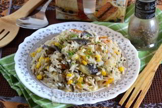 Гарнир из риса с португальской смесью в мультиварке