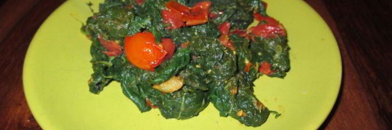 Гарнир из замороженного шпината