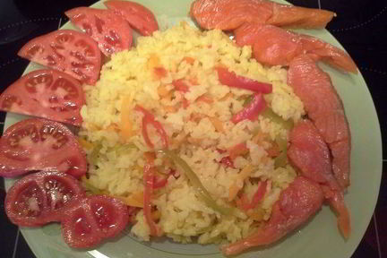 Быстрый рис с овощами