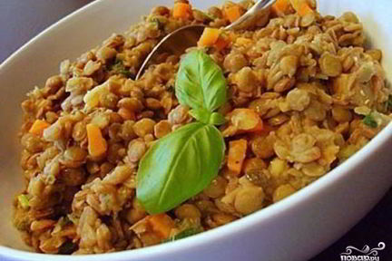 Чечевица с курицей в мультиварке