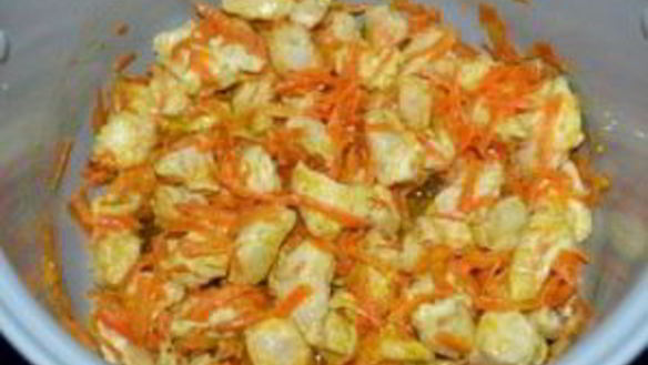 ШАГ 5. чечевица с курицей в мультиварке