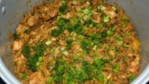 ШАГ 8. чечевица с курицей в мультиварке