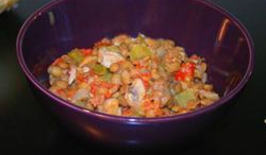 Рецепт чечевица с помидорами и сладким перцем