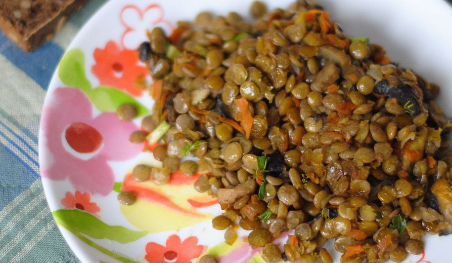 Рецепт чечевица с шампиньонами
