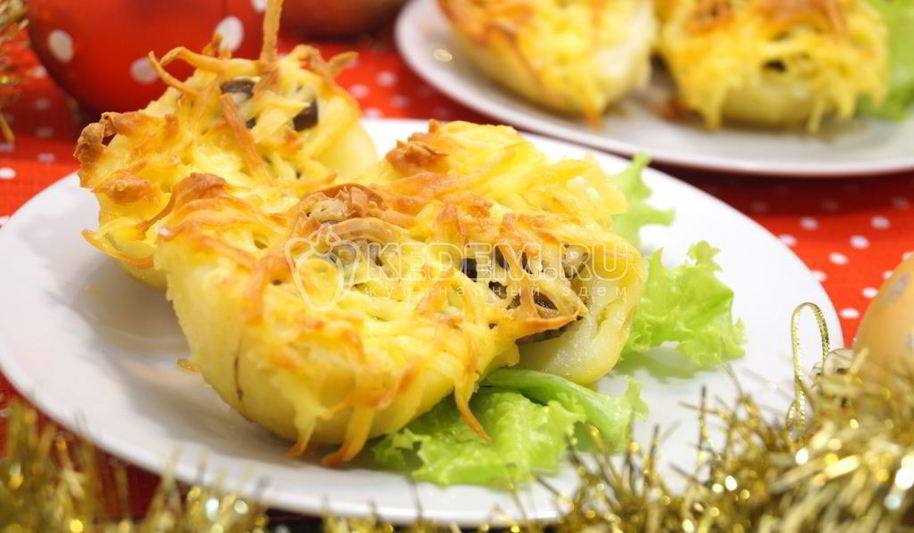 Рецепт картофель с грибами в духовке