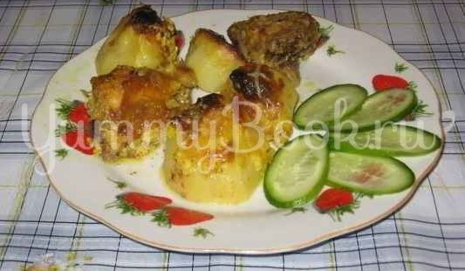 Рецепт картофель с курицей в духовке