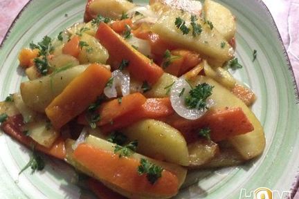 Картофель жареный с тыквой