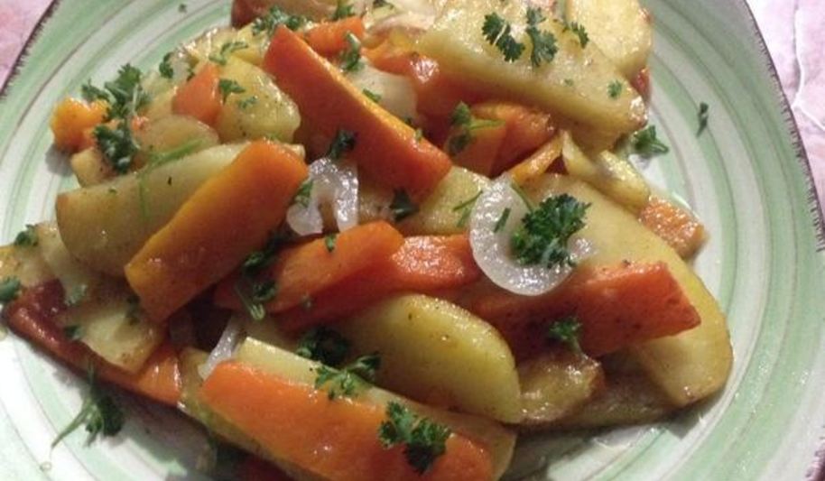 Рецепт картофель жареный с тыквой