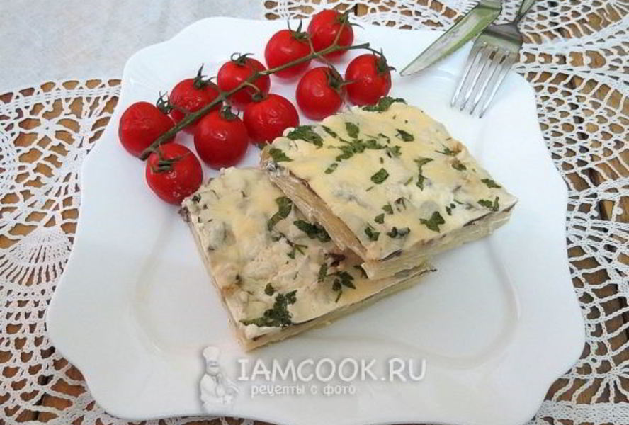 Картошка с белыми грибами в духовке