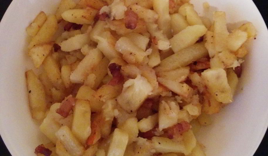 Рецепт картошка с салом жареная