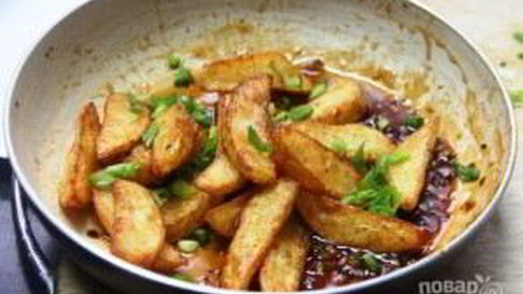 ШАГ 4. хрустящая жареная картошка с медом и специями