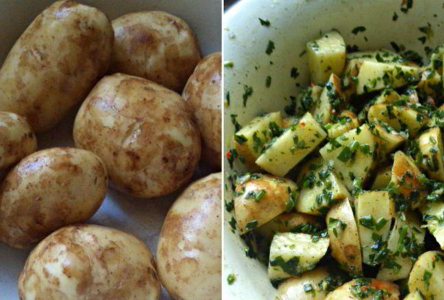 Молодой картофель с чесноком в духовке