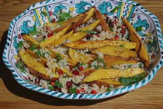 Рис с бататом, клюквой и гранатом