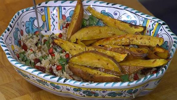 ШАГ 9. рис с бататом, клюквой и гранатом