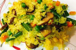 Рис с грибами и овощами