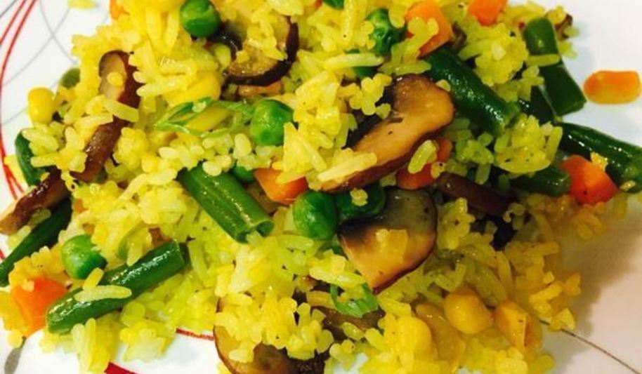 Рецепт рис с грибами и овощами