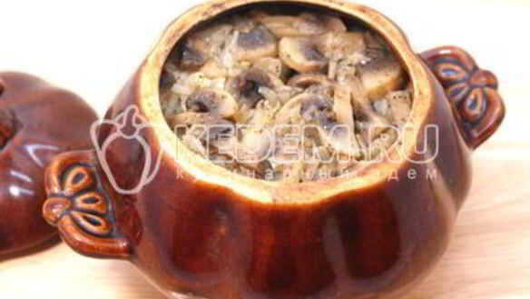 ШАГ 6. рис с грибами в горшочке