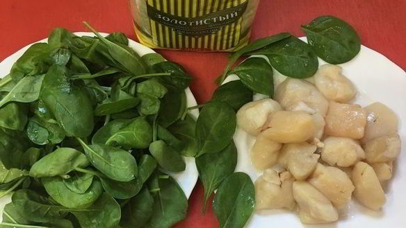 ШАГ 2. рис с морскими гребешками и сливочно-апельсиновым соусом