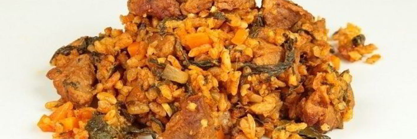 Рис с мясом и овощами на пару