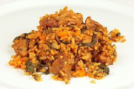 Рис с мясом и овощами на пару