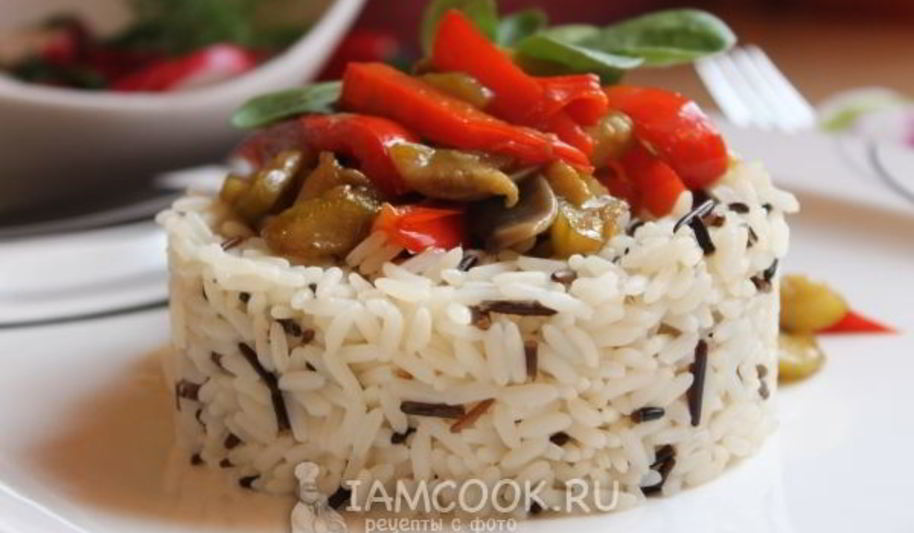 Рецепт рис с шампиньонами и цуккини
