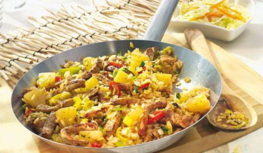 Рецепт тайский жареный рис с ананасами