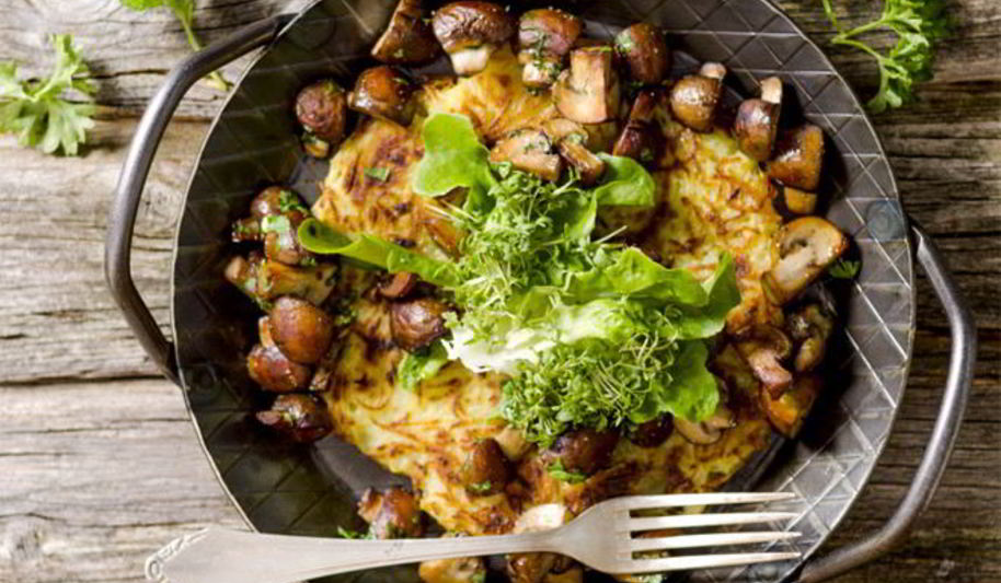 Рецепт жареная картошка с белыми грибами