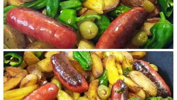 ШАГ 5. жареная картошка с колбасками по-андалузски