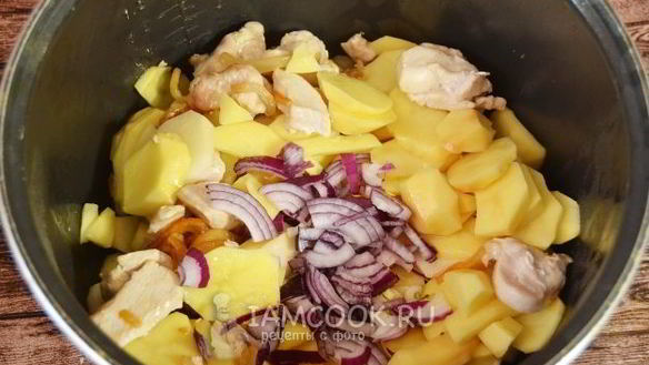 ШАГ 9. жареная картошка с курицей в мультиварке