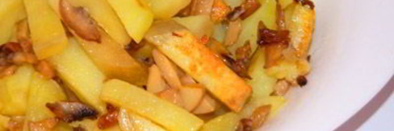 Жареная картошка с шампиньонами