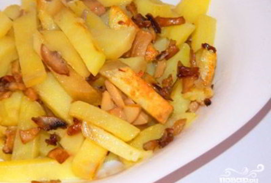 Жареная картошка с шампиньонами
