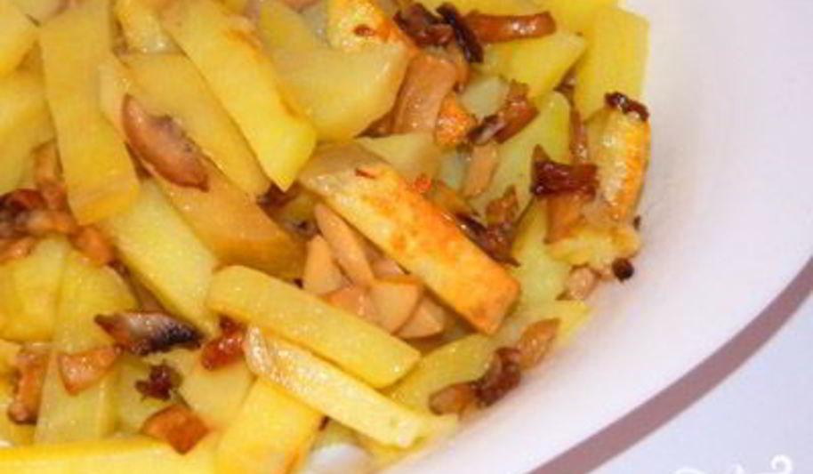 Рецепт жареная картошка с шампиньонами