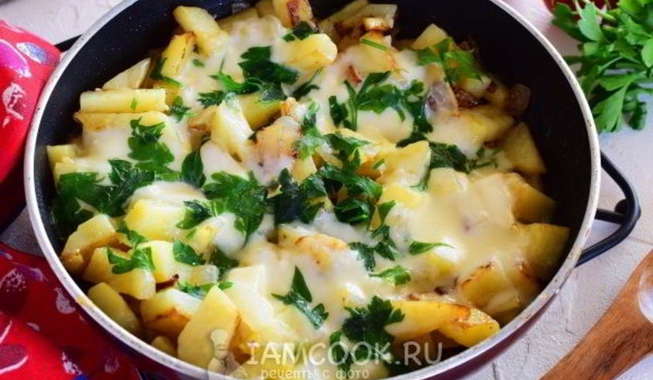 Рецепт жареная картошка с сыром