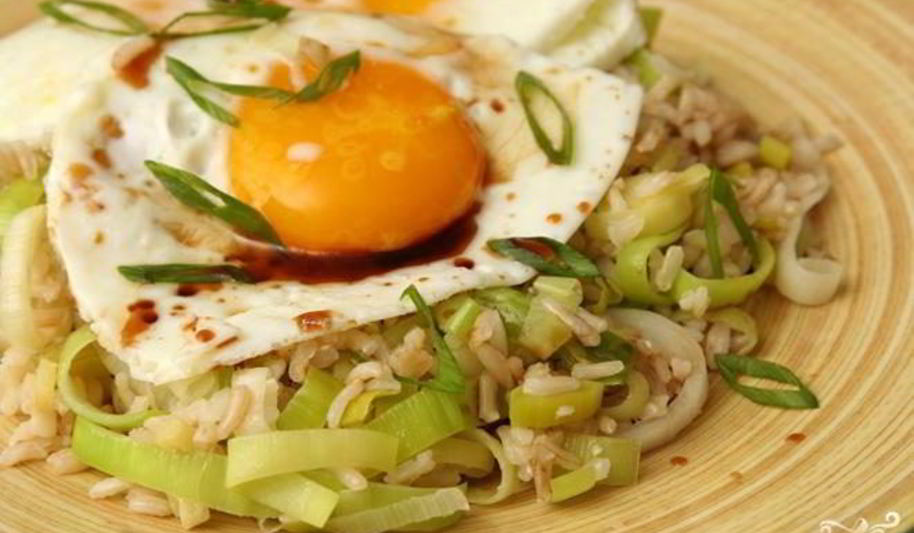 Рецепт жареный рис с имбирем