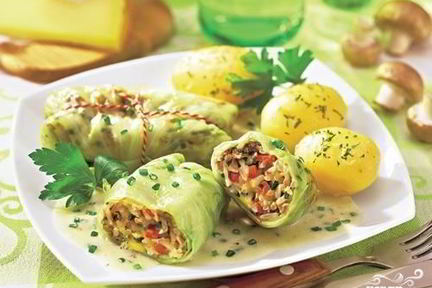 Голубцы с грибами и рисом