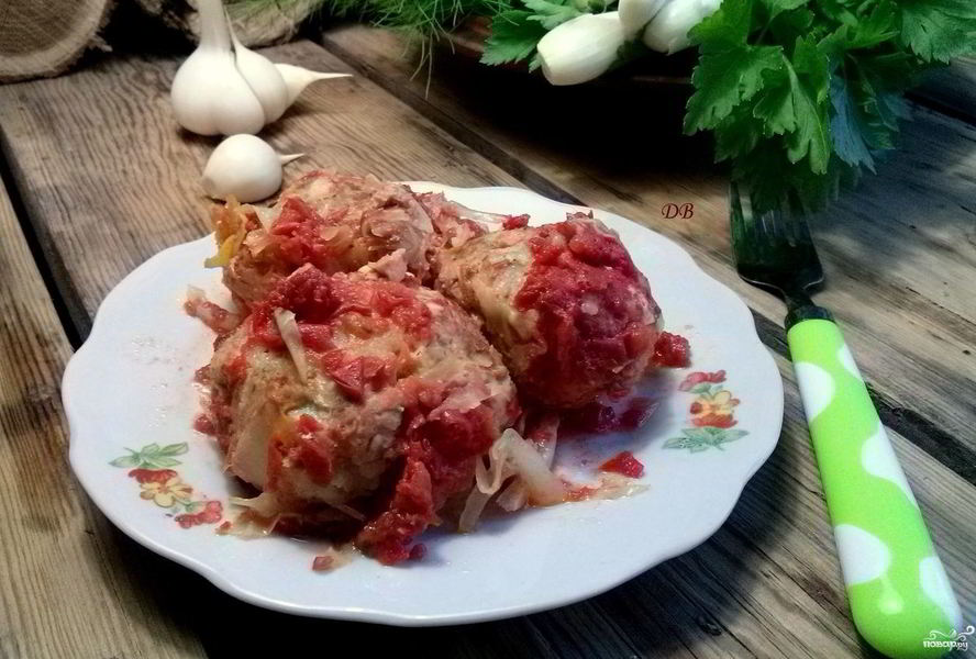 Ленивые голубцы с рисом и фаршем