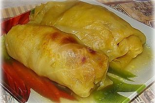 Постные голубцы с грибами