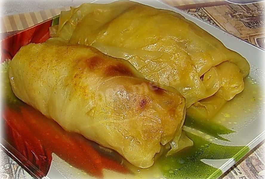 Постные голубцы с грибами