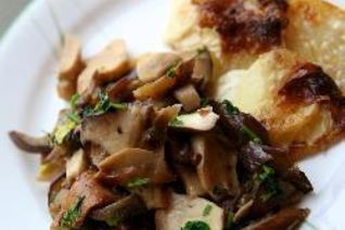 Белые грибы с баклажанами