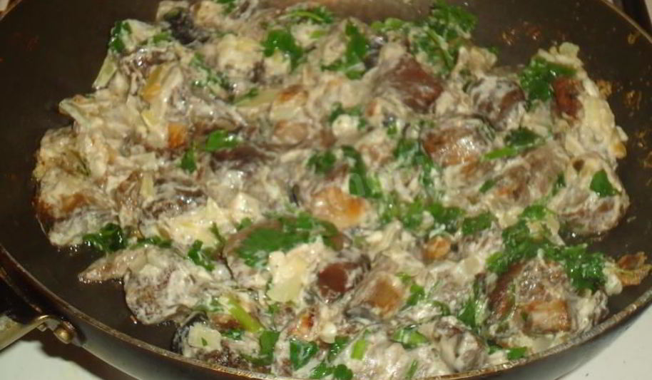 Рецепт белые грибы, жаренные в сливках