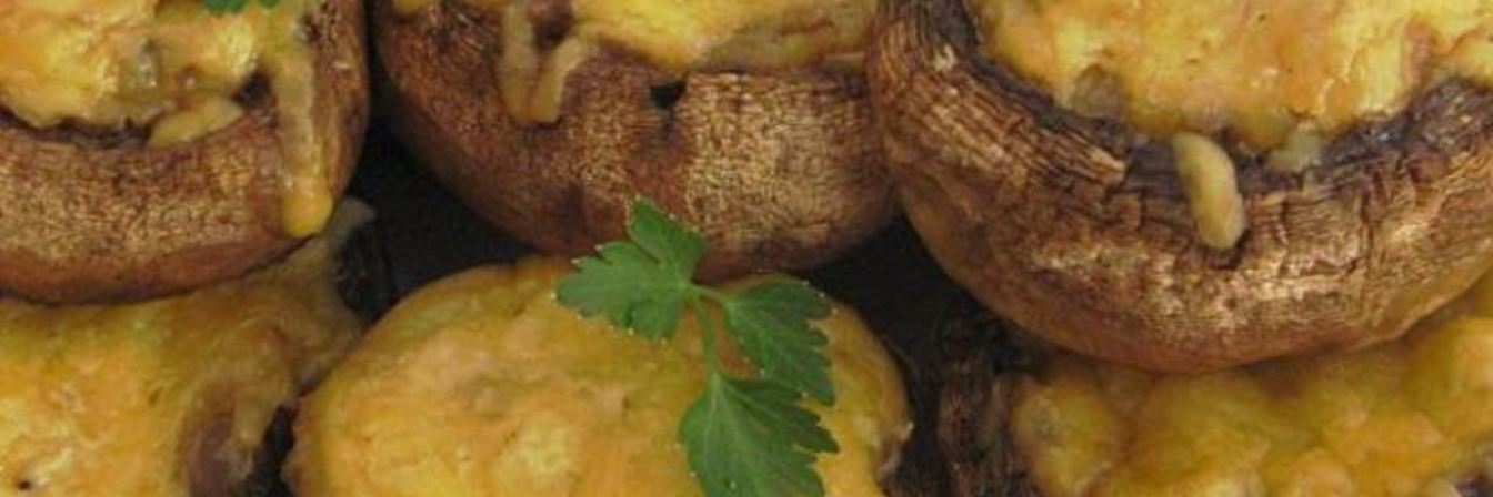 Фаршированные грибы с сыром в духовке
