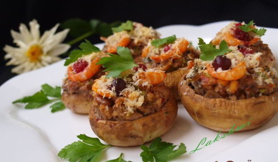 Рецепт фаршированные шампиньоны с пикантной начинкой