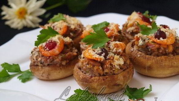 ШАГ 8. фаршированные шампиньоны с пикантной начинкой