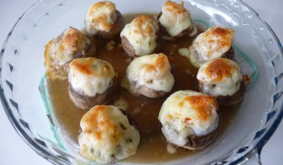 Рецепт грибы с креветками и сыром