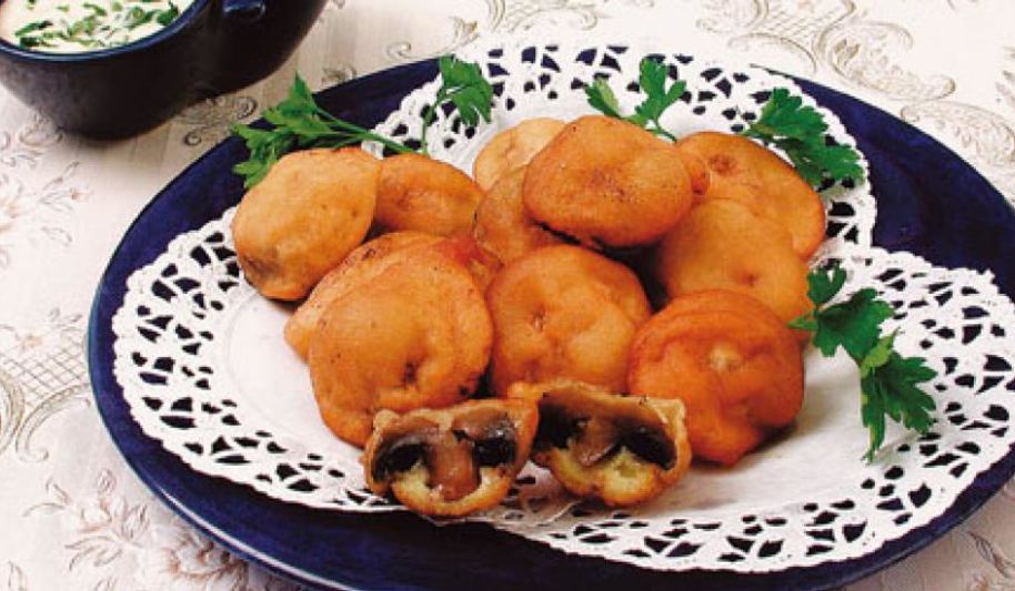 Рецепт хрустящие грибы с соусом из трав