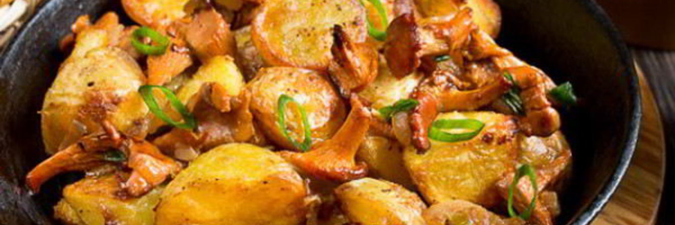 Лисички жареные с картошкой