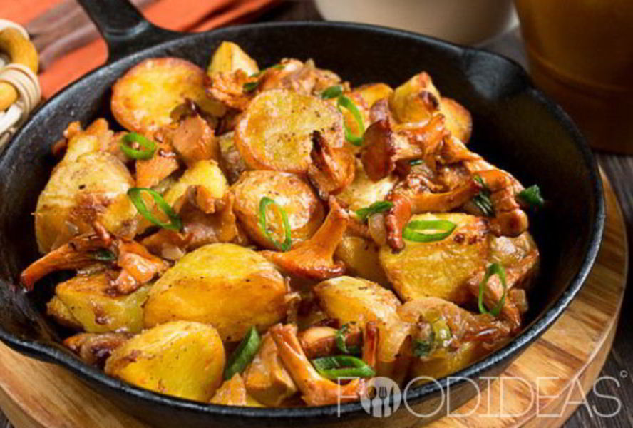 Лисички жареные с картошкой
