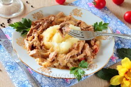 Лисички жареные в сметане