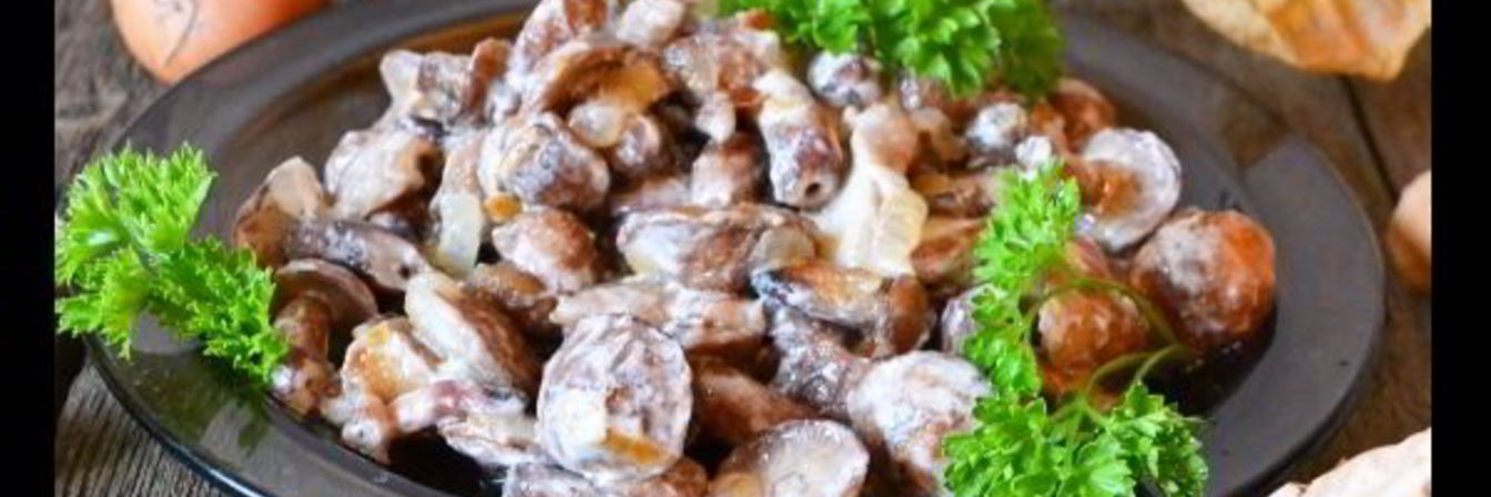 Маслята жареные в сметане